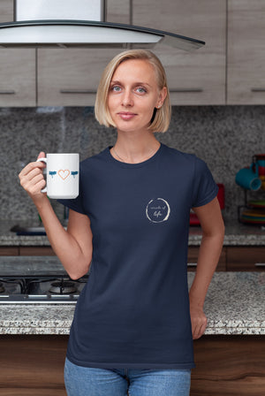 Café - a t-shirt de estilo suave do círculo da vida para mulheres