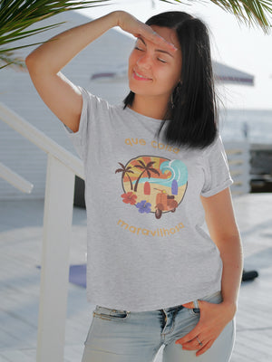 What a Wonderful Thing T-shirt de manga curta de estilo macio para mulheres