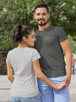 Love Works T-shirt de manga curta de estilo macio para homens