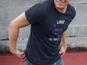 Look but No Touching T-shirt de estilo macio para homens