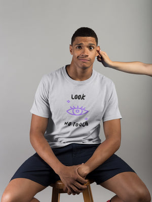 Look but No Touching T-shirt de estilo macio para homens