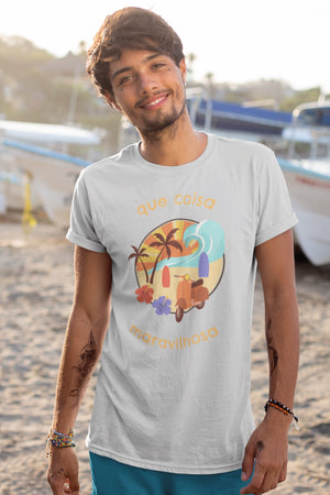 What a Wonderful Thing T-shirt de manga curta de estilo macio para homem