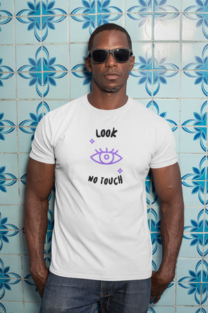 Look but No Touching T-shirt de estilo macio para homens