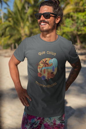 What a Wonderful Thing T-shirt de manga curta de estilo macio para homem