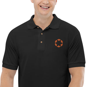 Business Polo - Design frontal com logo da empresa na camisa polo masculina bordada