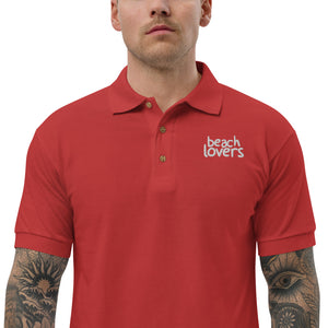 Business Polo - Front design with company name on Mens embroidered polo shirt