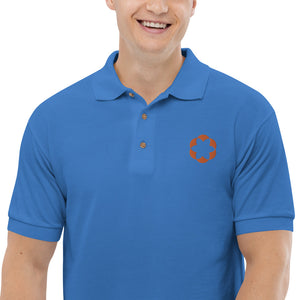 Business Polo - Design frontal com logo da empresa na camisa polo masculina bordada