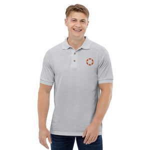 Business Polo - Design frontal com logo da empresa na camisa polo masculina bordada