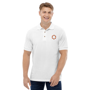 Business Polo - Design frontal com logo da empresa na camisa polo masculina bordada