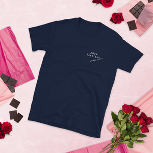 Love Works T-shirt de manga curta de estilo macio para mulheres