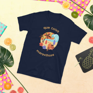 What a Wonderful Thing T-shirt de manga curta de estilo macio para homem