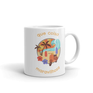 Que coisa maravilhosa caneca branca brilhante