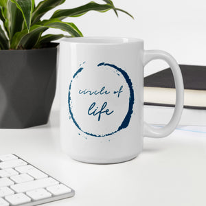 Coffee - the circle of life white glossy mug